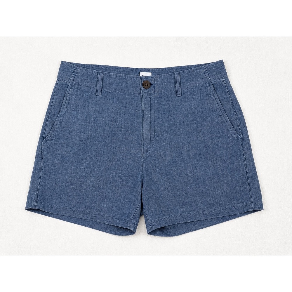 Gap Women Indigo Chambray 5 Inch Shorts Blue Cotton size 2